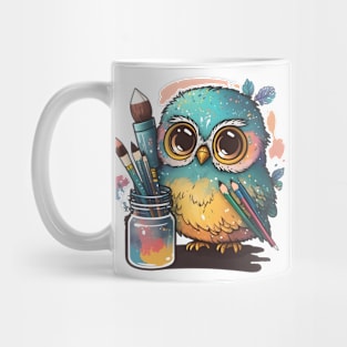 Super Cute Artist Owl Mug